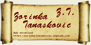 Zorinka Tanasković vizit kartica
